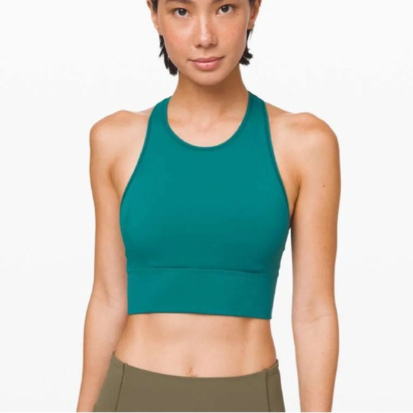 Lululemon sz 10  Ebb to Train Bra Laguna great pre owned condition - Picture 1 of 13